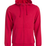 Basic Hoody Full Zip - Rød