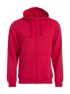 Basic Hoody Full Zip - Rød
