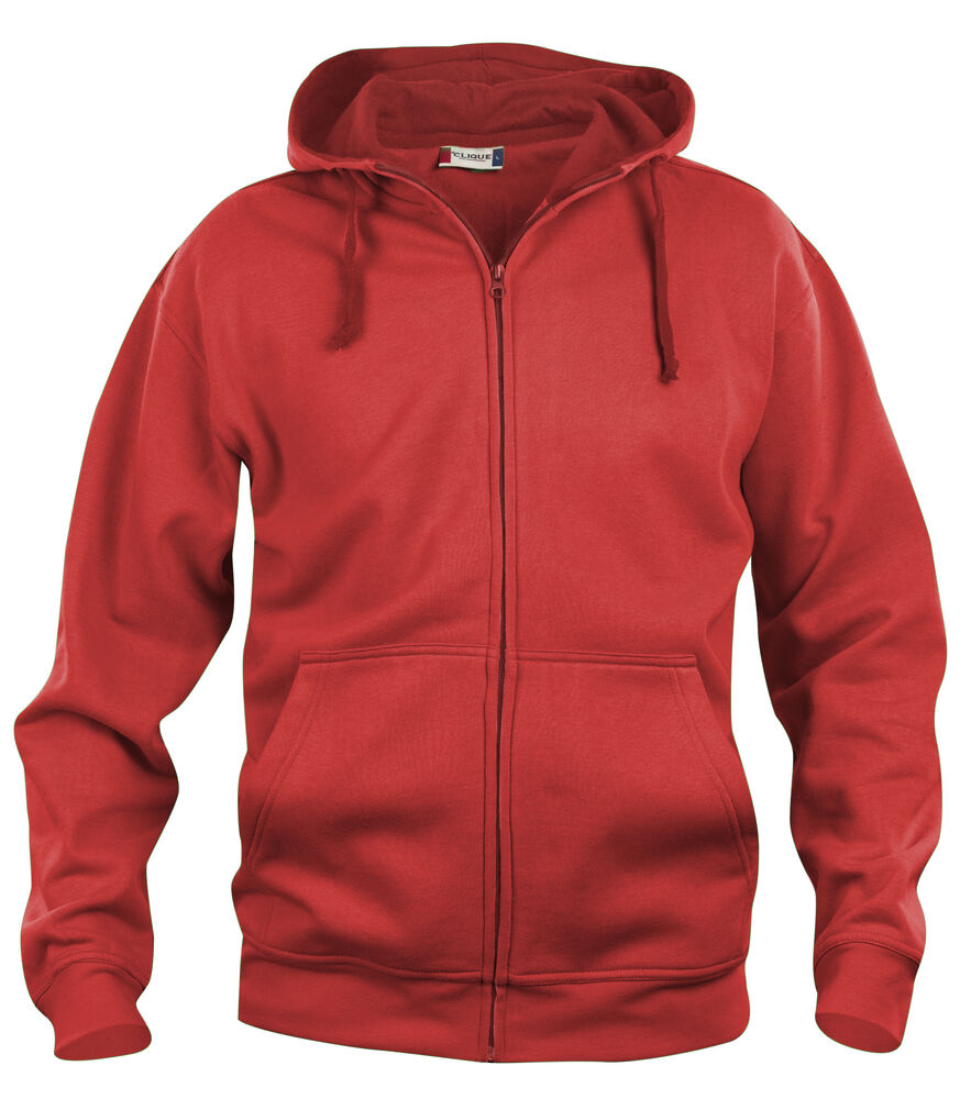 Basic Hoody Full Zip - Rød