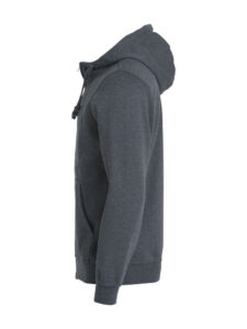 Basic Hoody Full Zip - antracit melange