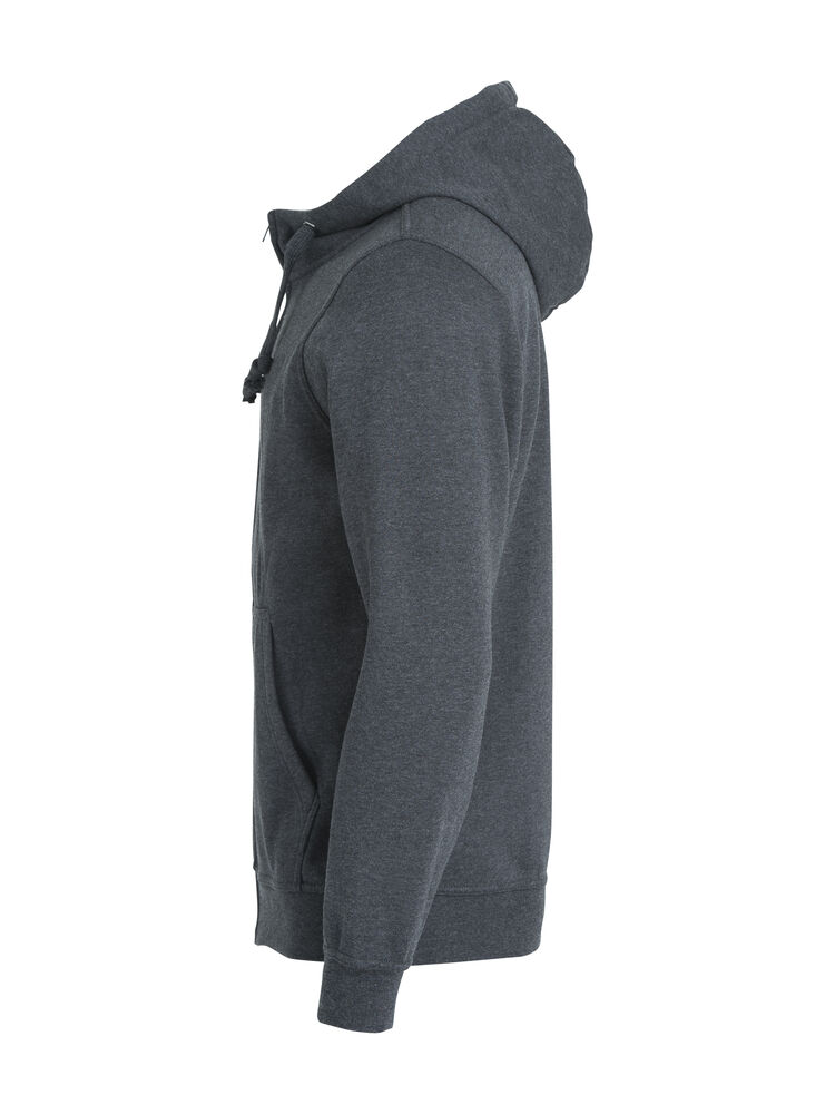 Basic Hoody Full Zip - antracit melange