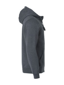 Basic Hoody Full Zip - antracit melange