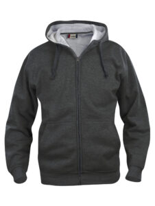 Basic Hoody Full Zip - antracit melange
