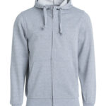 Basic Hoody Full Zip - gråmeleret