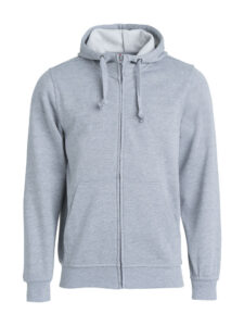Basic Hoody Full Zip - gråmeleret