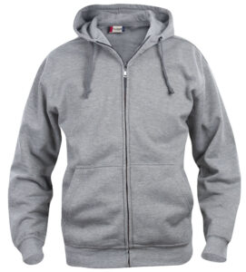 Basic Hoody Full Zip - gråmeleret