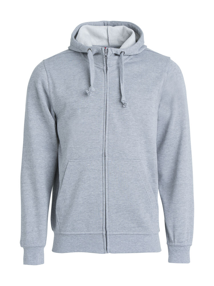 Basic Hoody Full Zip - gråmeleret