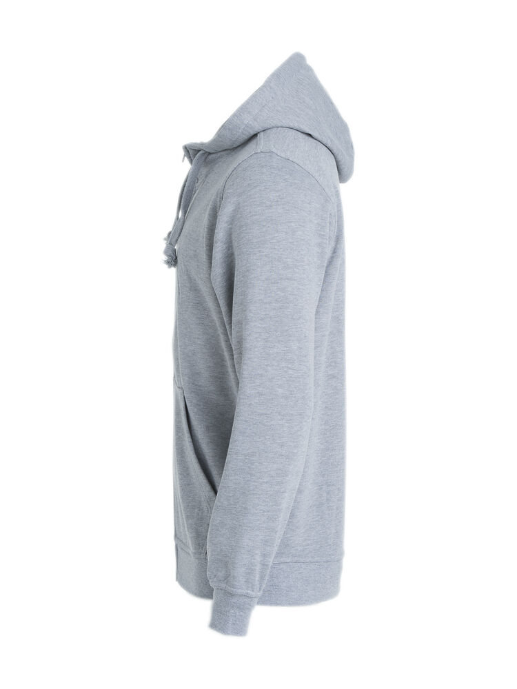Basic Hoody Full Zip - gråmeleret
