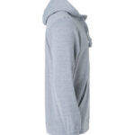 Basic Hoody Full Zip - gråmeleret