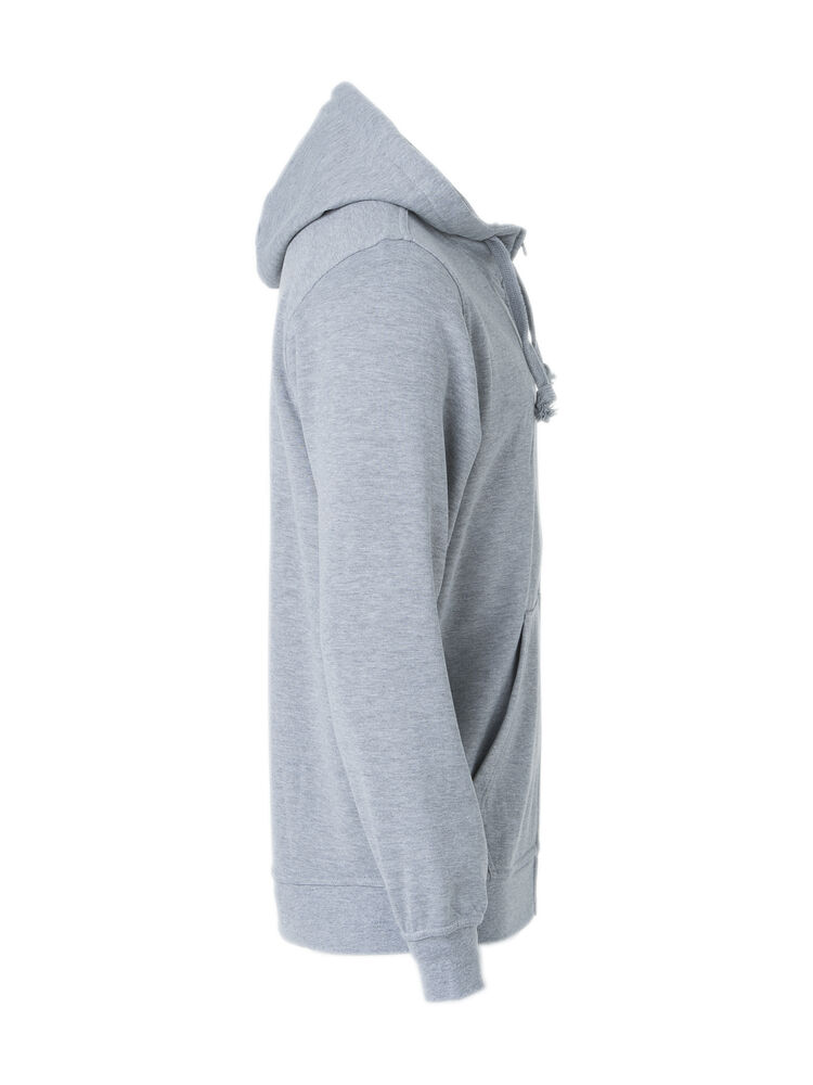 Basic Hoody Full Zip - gråmeleret