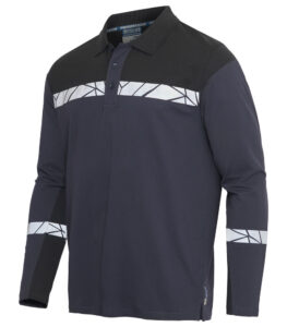 7004 POLOSHIRT MED LANGE ÆRMER 7004 POLOSHIRT 9910-VIZ MED LANGE ÆRMER - Navy / Black