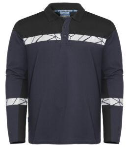 7004 POLOSHIRT MED LANGE ÆRMER 7004 POLOSHIRT 9910-VIZ MED LANGE ÆRMER - Navy / Black - Forside