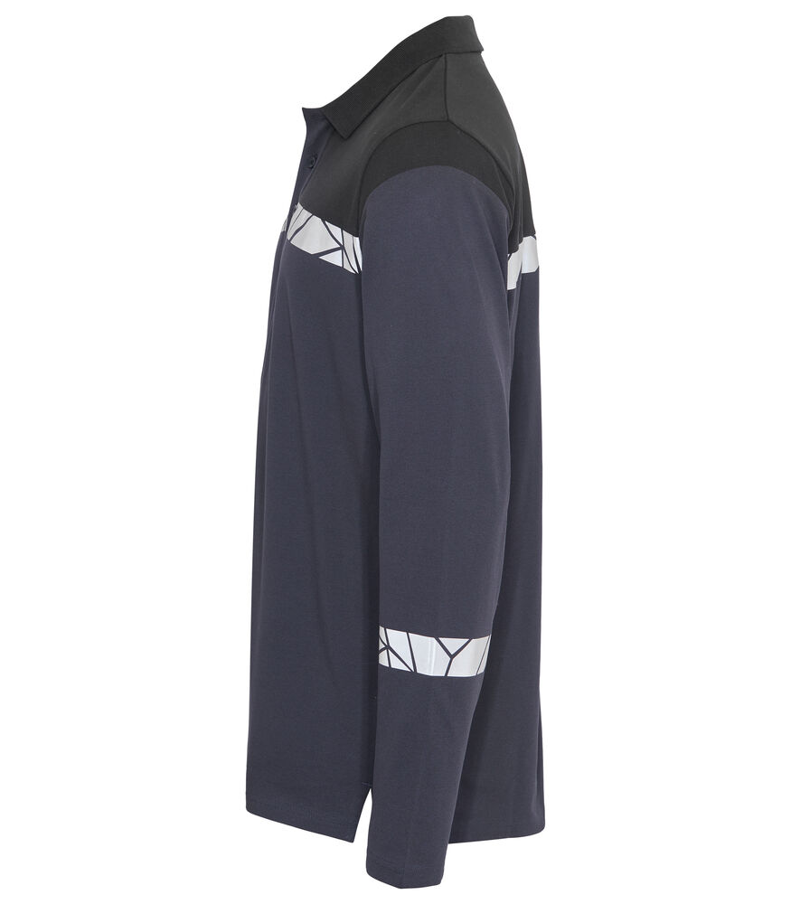 7004 POLOSHIRT MED LANGE ÆRMER 7004 POLOSHIRT 9910-VIZ MED LANGE ÆRMER - Navy / Black - Venstre side