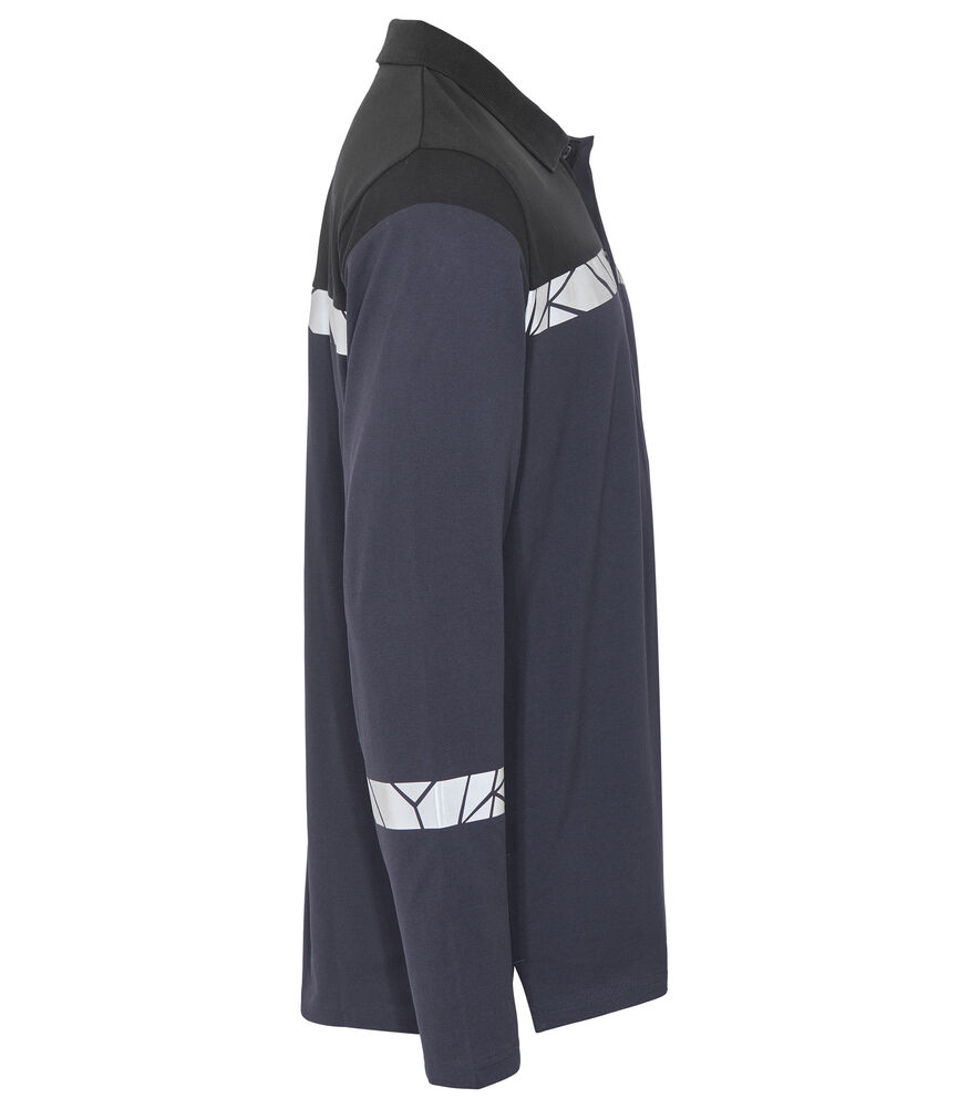 7004 POLOSHIRT MED LANGE ÆRMER 7004 POLOSHIRT 9910-VIZ MED LANGE ÆRMER - Navy / Black - Højre side
