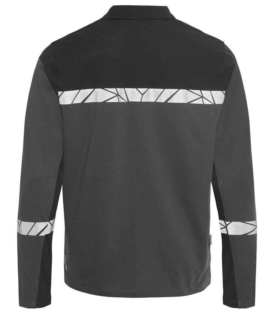 7004 POLOSHIRT MED LANGE ÆRMER 7004 POLOSHIRT 9910-VIZ MED LANGE ÆRMER - Grey Black