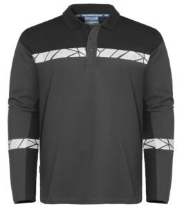 7004 POLOSHIRT MED LANGE ÆRMER 7004 POLOSHIRT 9910-VIZ MED LANGE ÆRMER - Grey Black