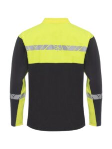 7004 POLOSHIRT MED LANGE ÆRMER 7004 POLOSHIRT 9910-VIZ MED LANGE ÆRMER - Black / Yellow