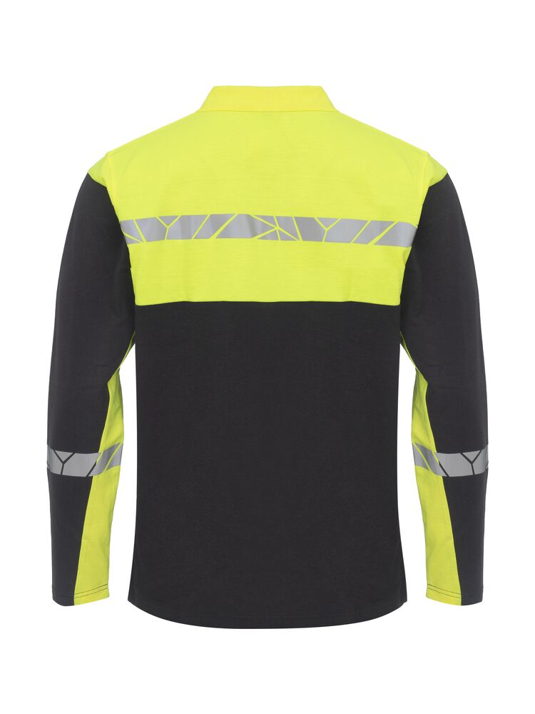 7004 POLOSHIRT MED LANGE ÆRMER 7004 POLOSHIRT 9910-VIZ MED LANGE ÆRMER - Black / Yellow
