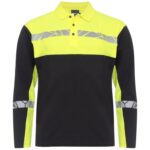 7004 POLOSHIRT MED LANGE ÆRMER 7004 POLOSHIRT 9910-VIZ MED LANGE ÆRMER - Black / Yellow