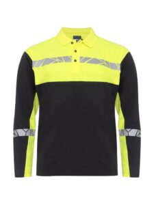 7004 POLOSHIRT MED LANGE ÆRMER 7004 POLOSHIRT 9910-VIZ MED LANGE ÆRMER - Black / Yellow