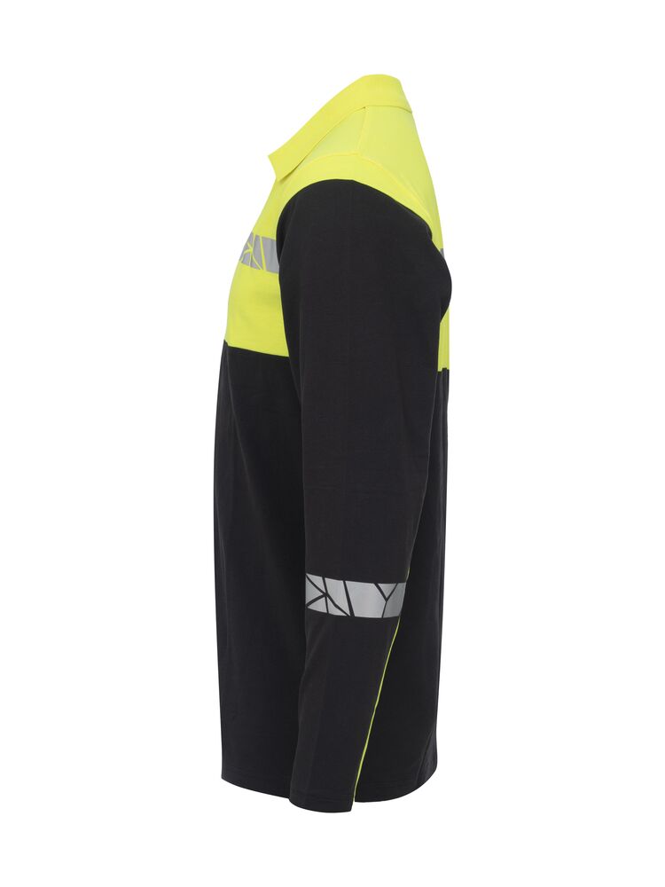 7004 POLOSHIRT MED LANGE ÆRMER 7004 POLOSHIRT 9910-VIZ MED LANGE ÆRMER - Black / Yellow