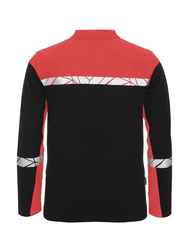 7004 POLOSHIRT MED LANGE ÆRMER 7004 POLOSHIRT 9910-VIZ MED LANGE ÆRMER - Black / Red