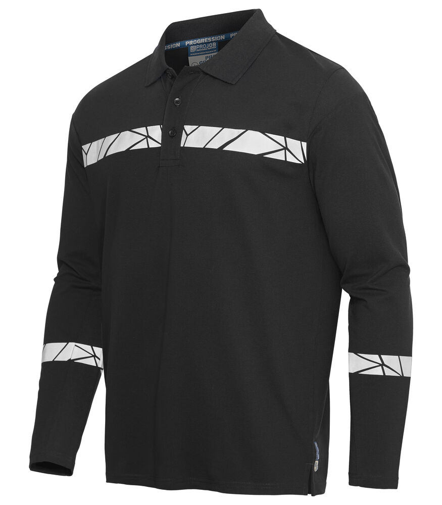 7004 POLOSHIRT MED LANGE ÆRMER 7004 POLOSHIRT 9910-VIZ MED LANGE ÆRMER - Black