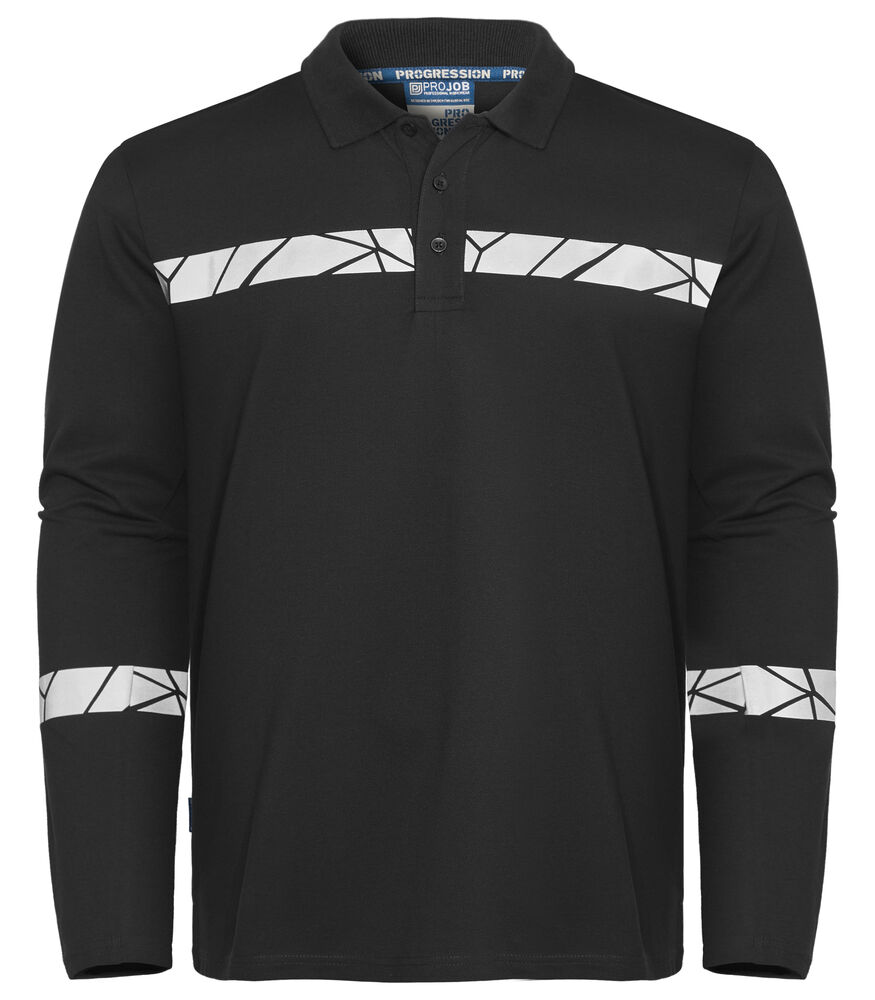 7004 POLOSHIRT MED LANGE ÆRMER 7004 POLOSHIRT 9910-VIZ MED LANGE ÆRMER - Black
