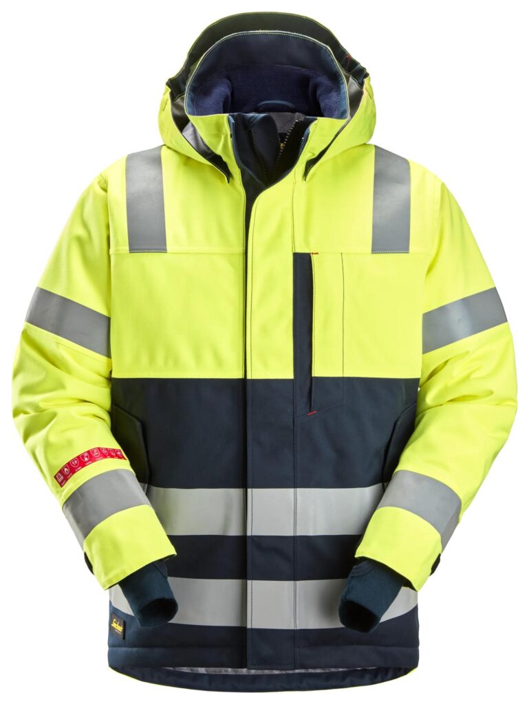 ProtecWork, High-Vis vandtæt vinterjakke med hætte, klasse 3