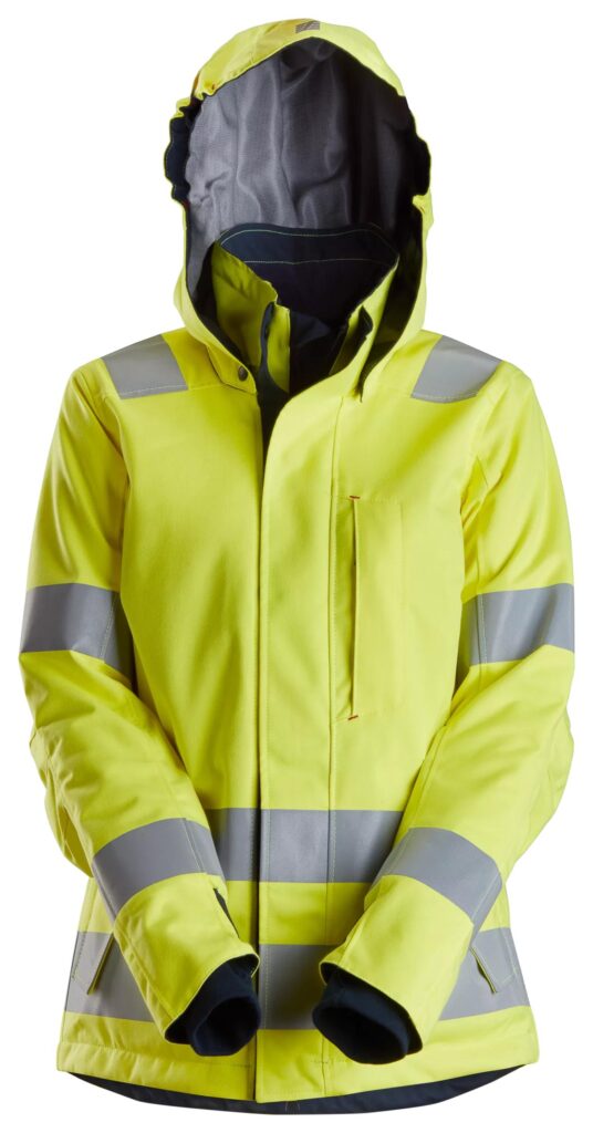 ProtecWork, vandtæt damevinterjakke med hætte, High-Vis klasse 3