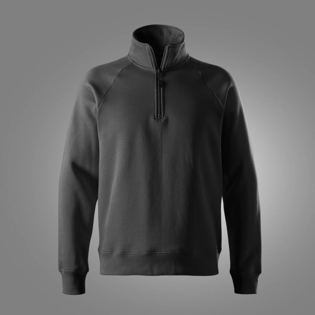 Klassisk sweatshirt med kort lynlås