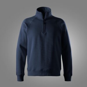 Klassisk sweatshirt med kort lynlås