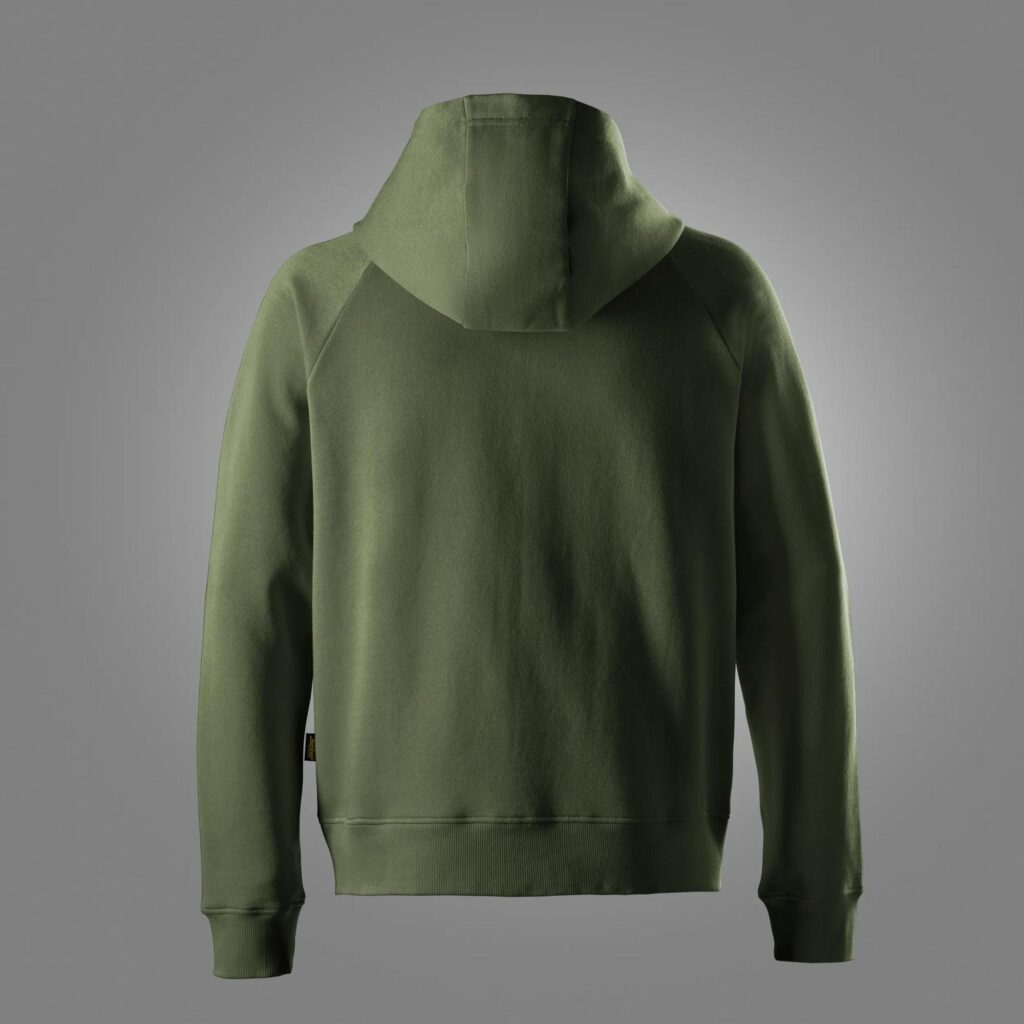 Klassisk sweatshirt med hætte og lang lynlås