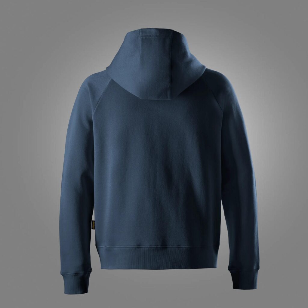 Klassisk sweatshirt med hætte og lang lynlås
