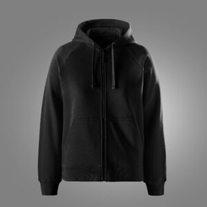 Klassisk sweatshirt til kvinder med lynlås og hætte