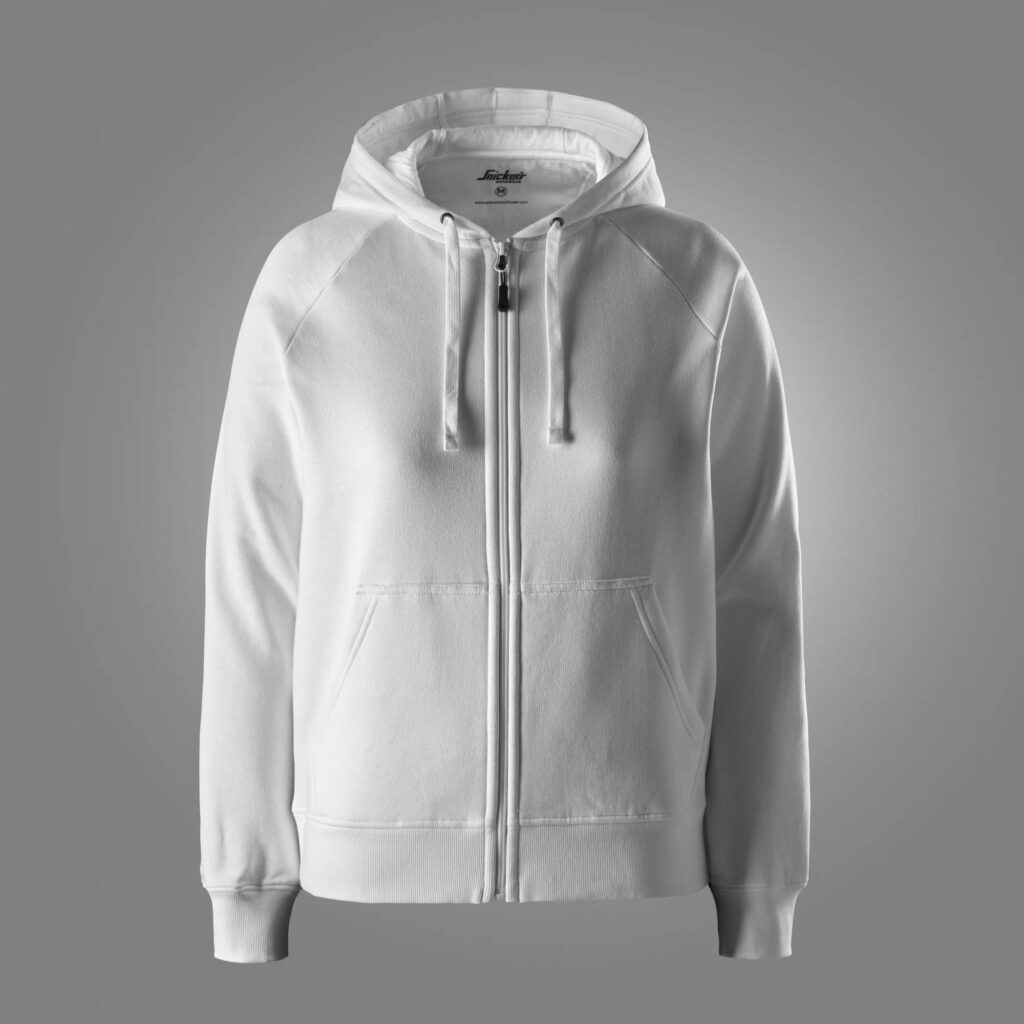 Klassisk sweatshirt til kvinder med lynlås og hætte