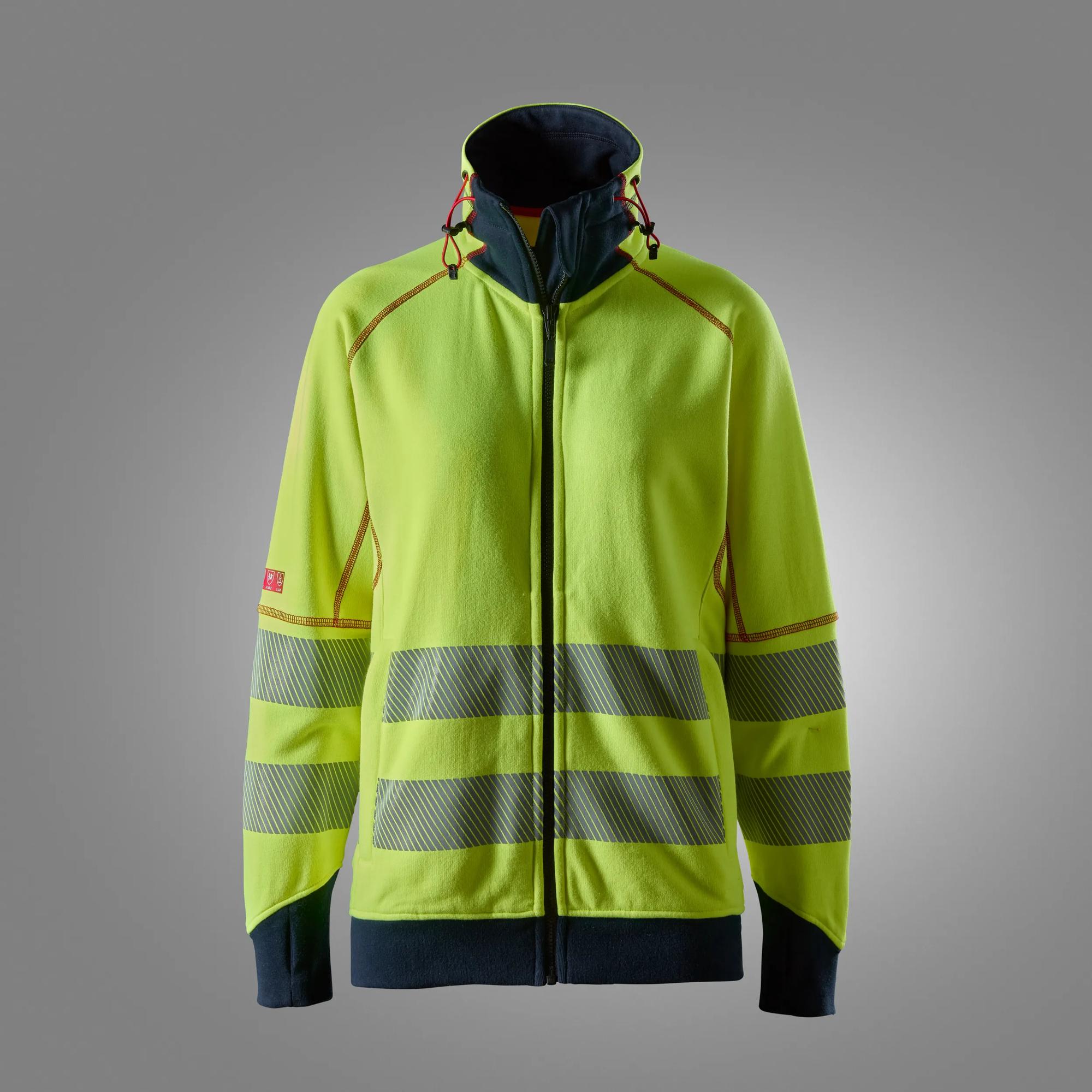 ProtecWork, High-Vis lysbuebeskyttende sweater til kvinder med gennemgående lynlås, klasse 3/2