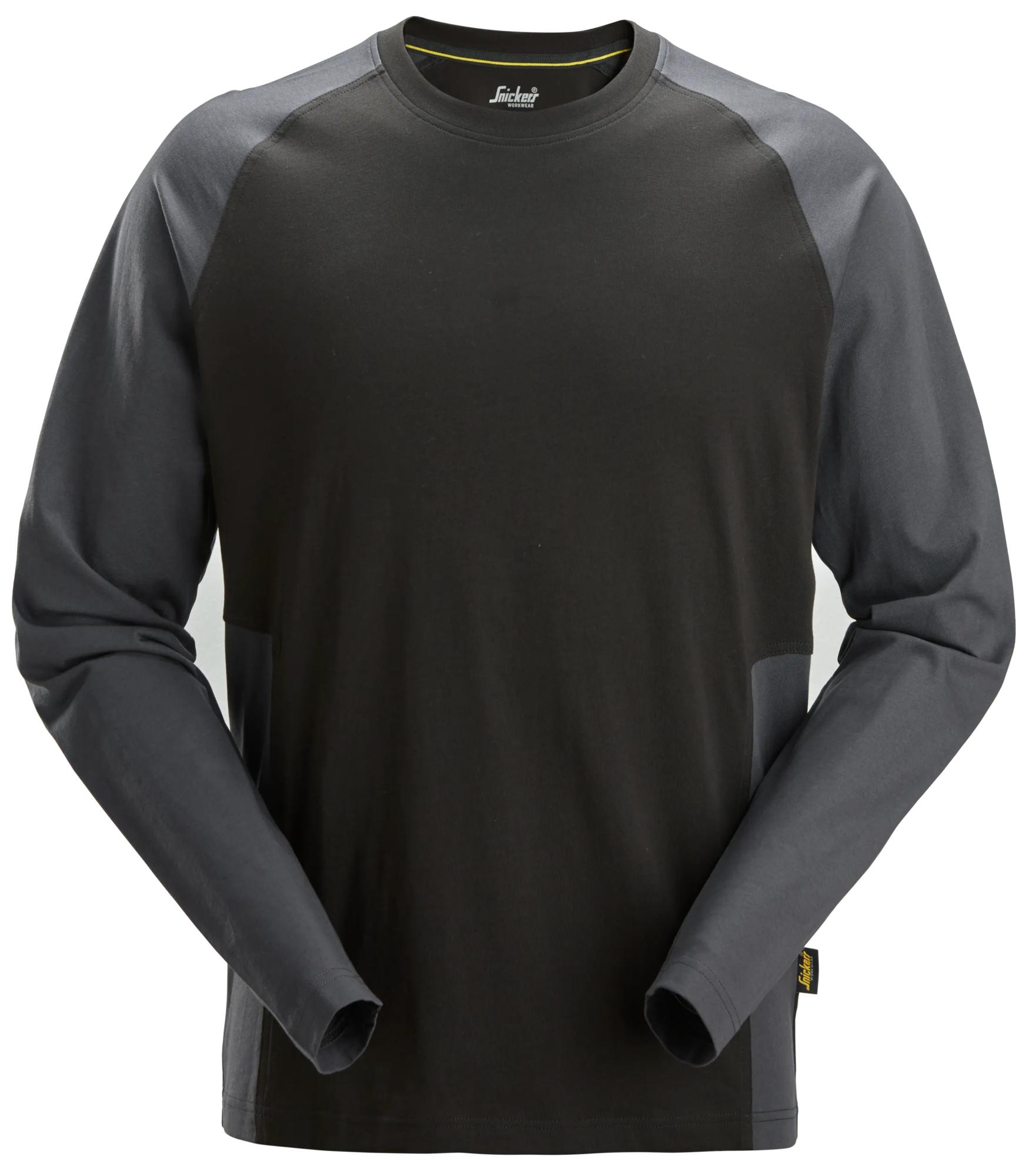 Tofarvet langærmet T-shirt