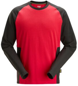 Tofarvet langærmet T-shirt