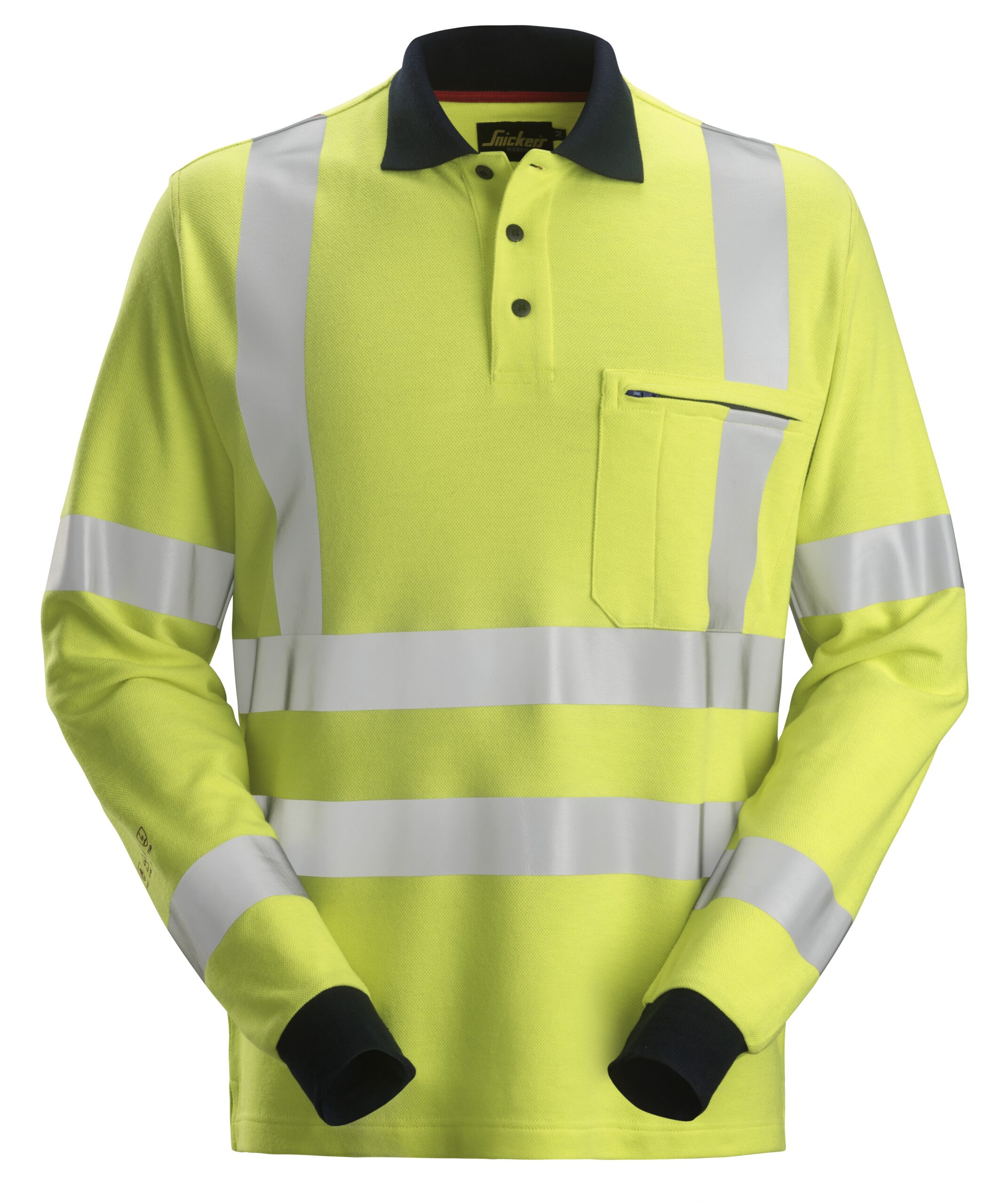 ProtecWork, flammehæmmende High-Vis langærmet polo shirt, klasse 3
