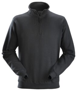 Sweatshirt med kort lynlås