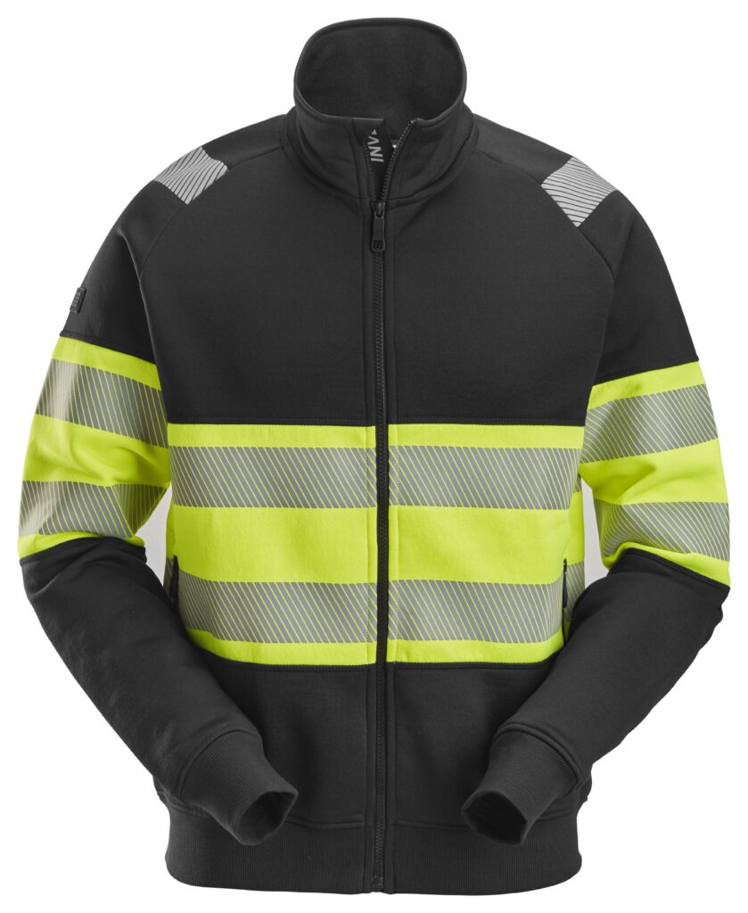 High-Vis, Sweatjakke med lang lynlås, klasse 1