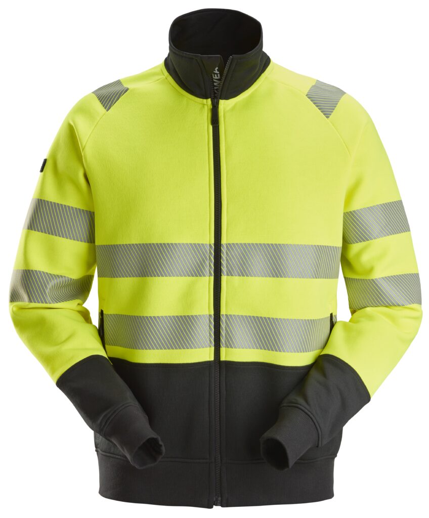 High-Vis, Sweatjakke med lang lynlås, klasse 2
