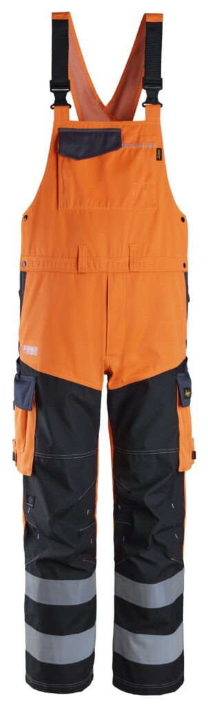 ProtecWork, Overalls med forstærkning foran på ben, High-Vis orange, klasse 2