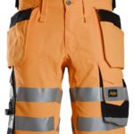 High-Vis, Arbejdsshorts i stretch med hylsterlommer, klasse 1
