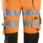 High-Vis, Piratbukser i stretch med hylsterlommer, klasse 1/2