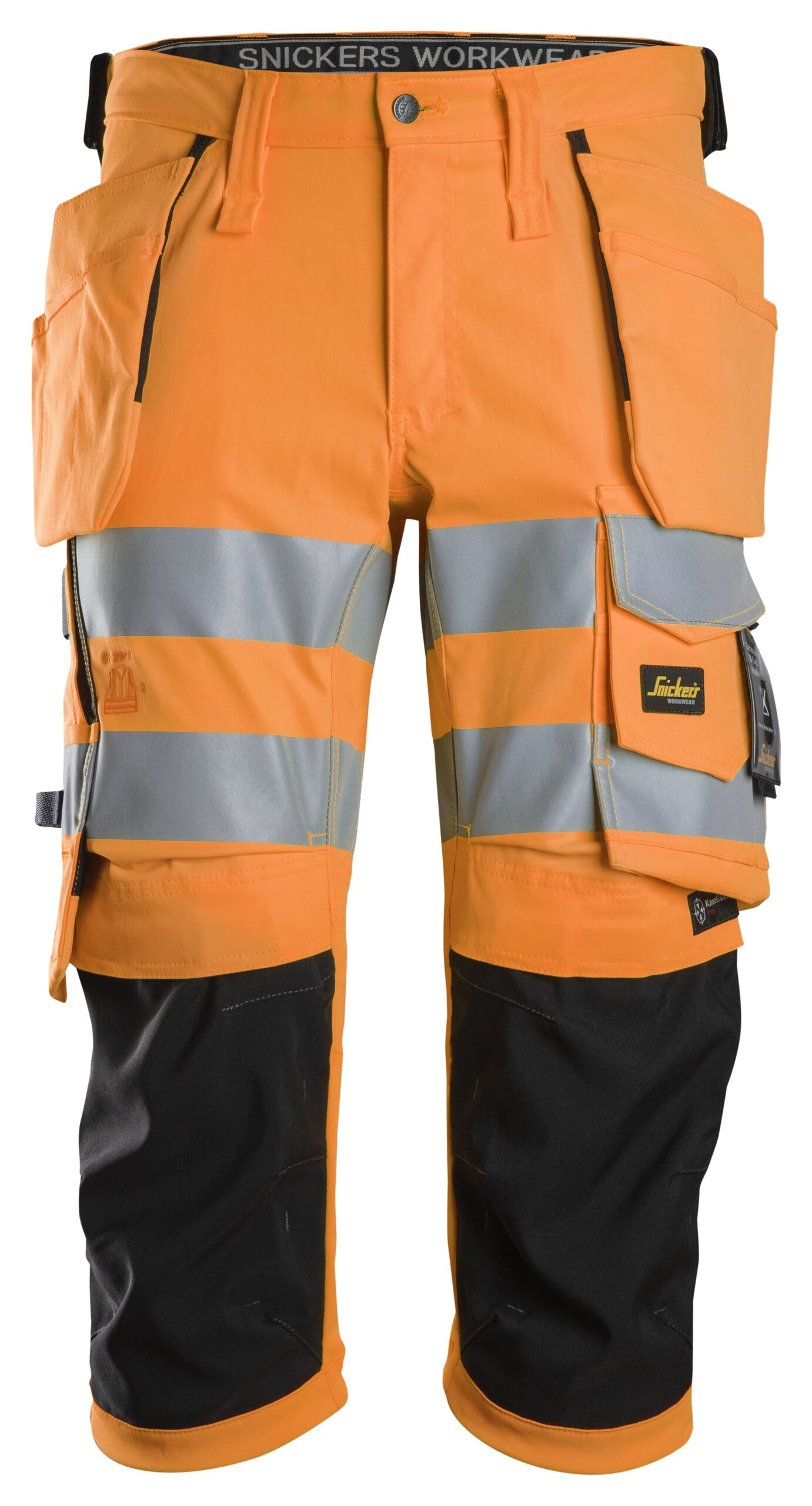 High-Vis, Piratbukser i stretch med hylsterlommer, klasse 1/2
