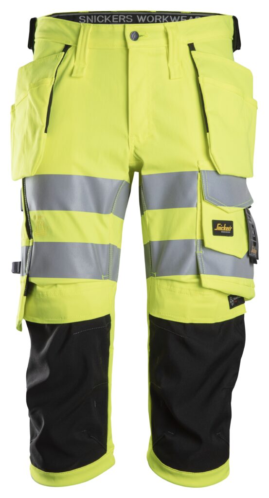 High-Vis, Piratbukser i stretch med hylsterlommer, klasse 1/2