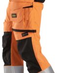 High-Vis, Arbejdsbukser med stretch og hylsterlommer, klasse 2
