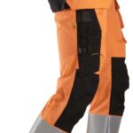 High-Vis, Arbejdsbukser med stretch og hylsterlommer, klasse 2